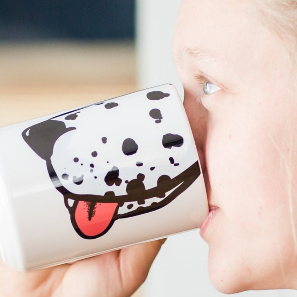 Dalmation Snout Mug Cup Large Heavy Porcelain Ceramic Hot Or Cold EUC